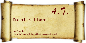 Antalik Tibor névjegykártya